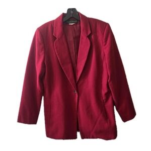 Vintage Harve Bernard Haltzman Power Suit Red Blazer &‎ Pants Women's Size 10